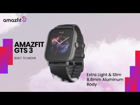 ساعة ذكية Amazfit GTS 3 - لون أسود ضمان لمدة عام من قبل المستورد الرسمي