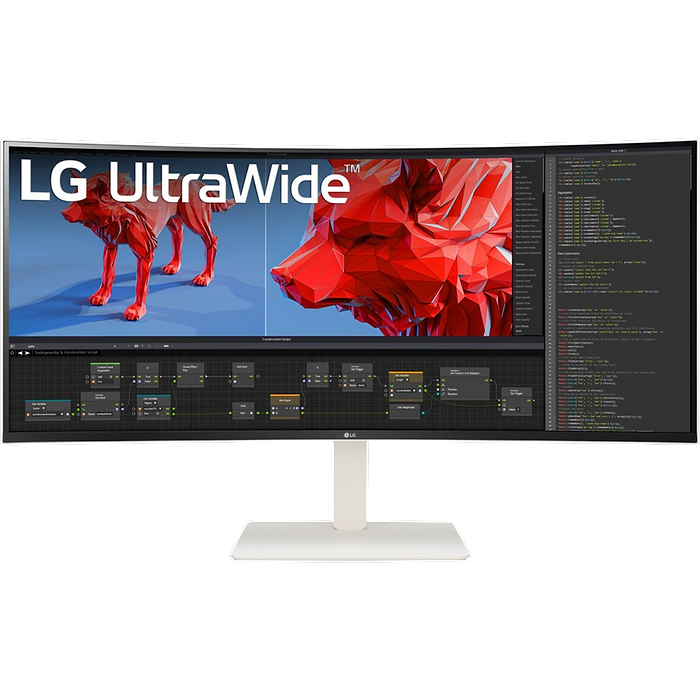 מסך מחשב קעור 37.5'' LG 38WR85QC-W G-Sync IPS WQHD+ HDR10 1ms 144Hz - צבע לבן שלוש שנות אחריות עי היבואן הרשמי