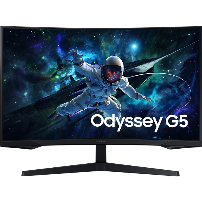 מסך מחשב גיימינג קעור 32'' Samsung Odyssey G5 S32CG552EM QHD VA 165Hz FreeSync 1ms - צבע שחור שלוש שנות אחריות עי היבואן הרשמי