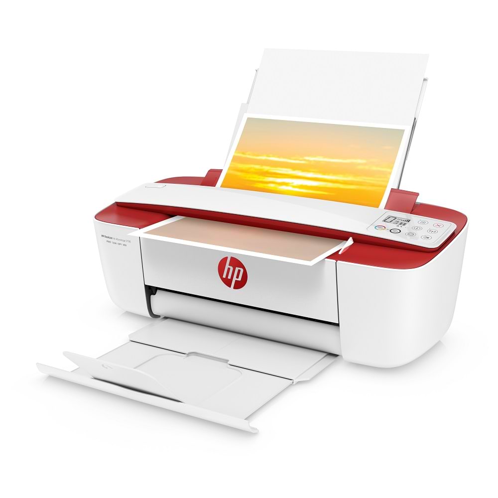 طابعة لاسلكي ة مندمجת HP DeskJet Ink Advantage 3788 AIO - لون أبيض וاحمر שנה אחריות ע