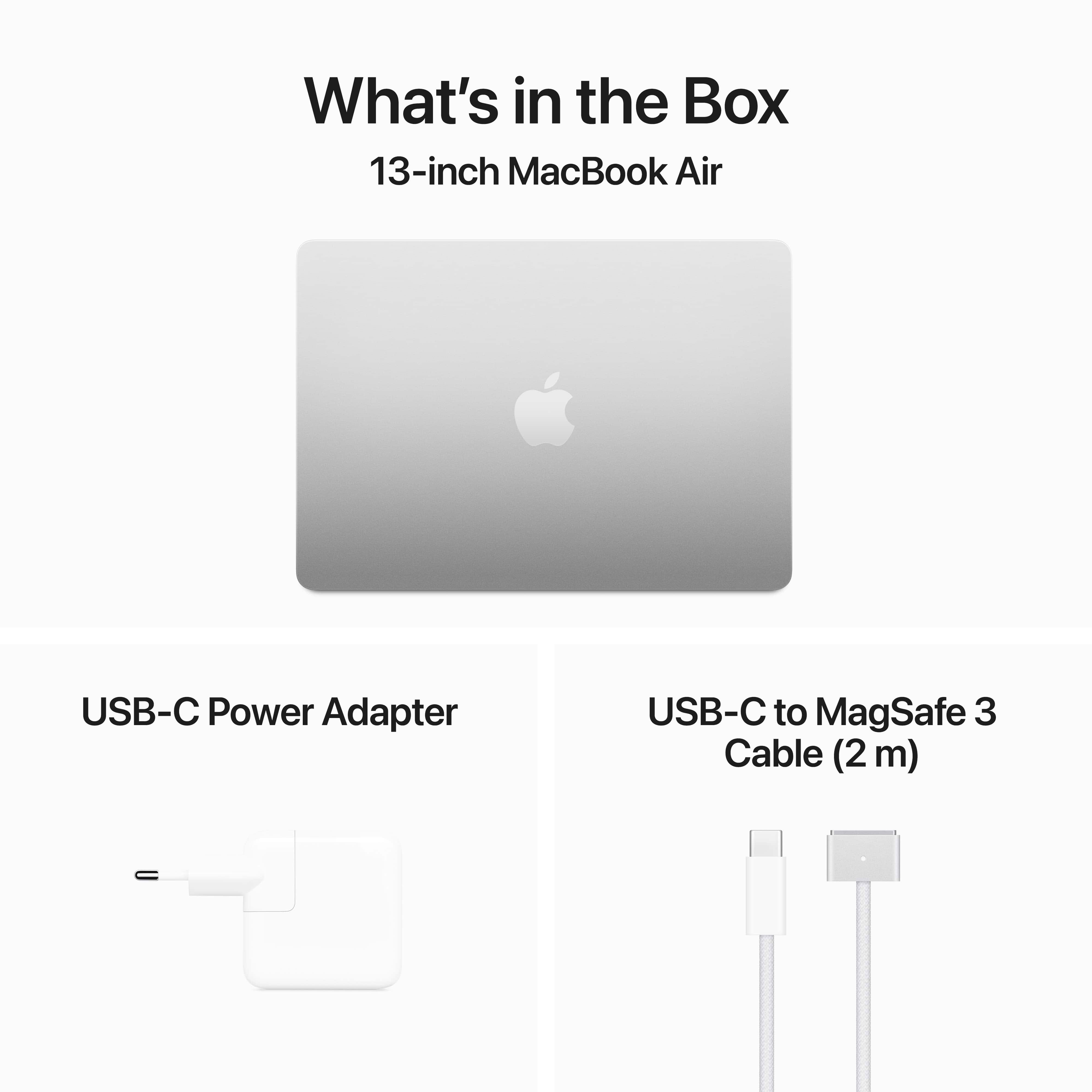 מחשב נייד Apple MacBook Air 13 - Z1B8-16-HB M3 Chip 8-Core CPU 10-Core GPU 256GB SSD 16GB Unified Memory - צבע כסוף שנה אחריות ע