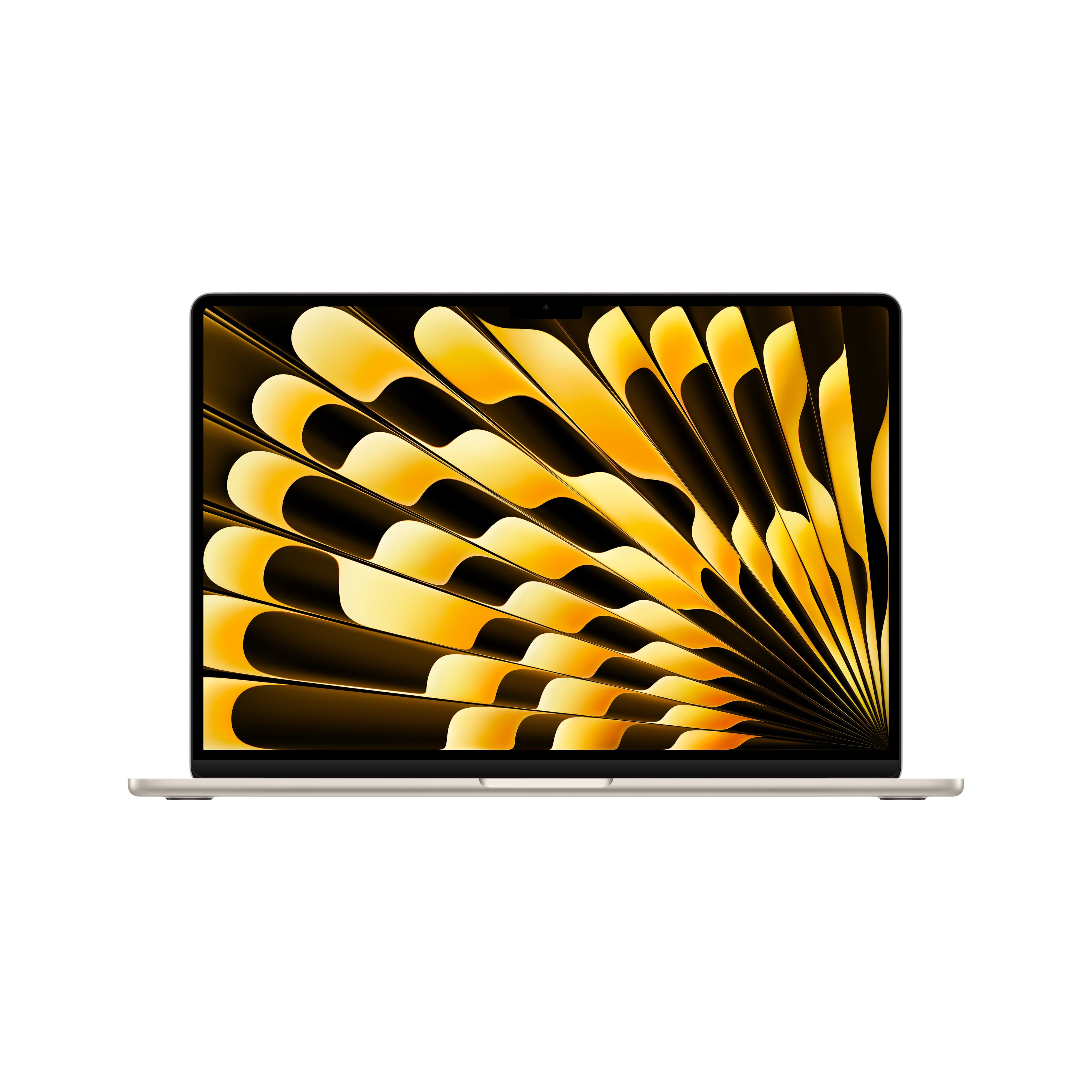 מחשב נייד Apple MacBook Air 15 - Z1BT-16-HB Chip 8-Core CPU 10-Core GPU 256GB SSD 16GB Unified Memory - צבע אור כוכבים שנה אחריות ע