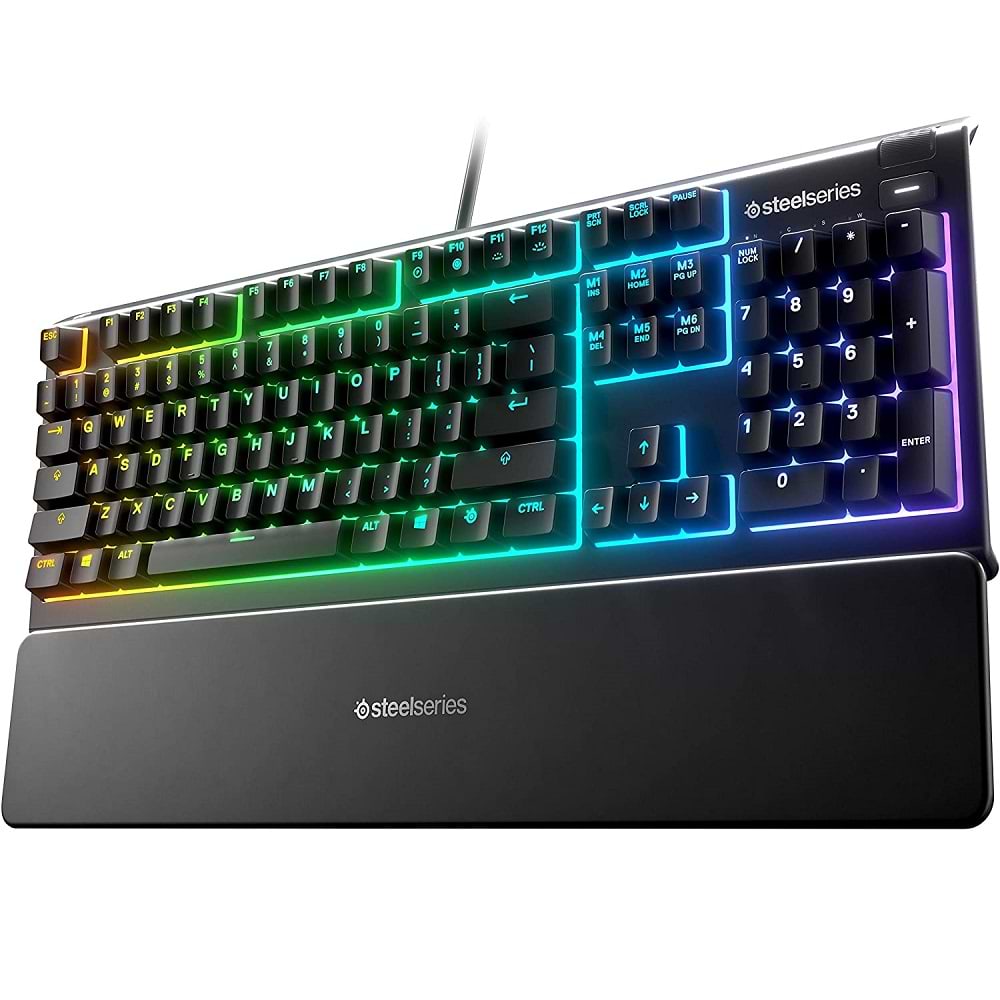 لوحة مفاتيح SteelSeries Apex 3 RGB - لون أسود ضمان لمدة سنتين من المستورد الرسمي