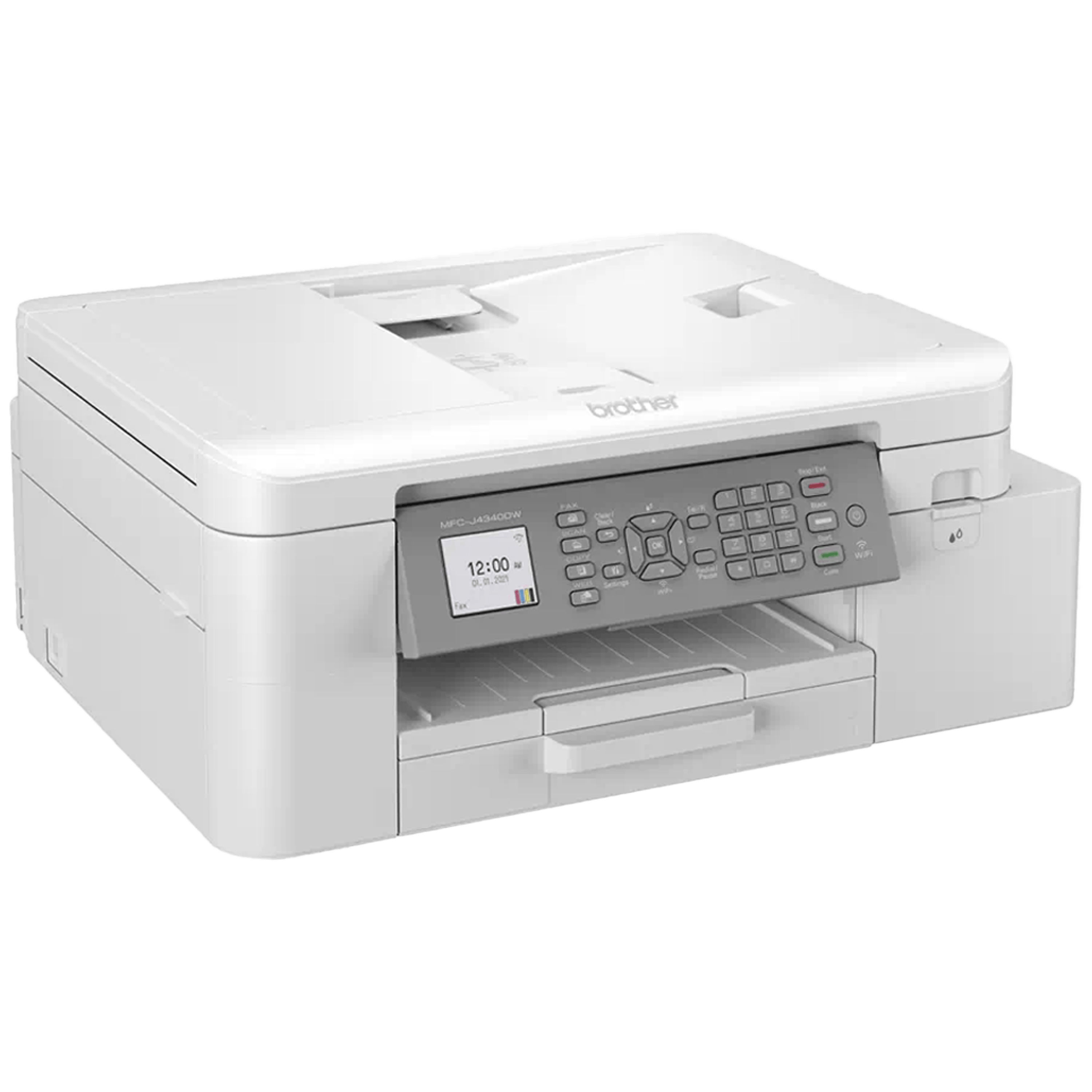 מדפסת אלחוטית דיו משולבת Brother MFC-J4340DWZU1 - צבע לבן שנה אחריות ע