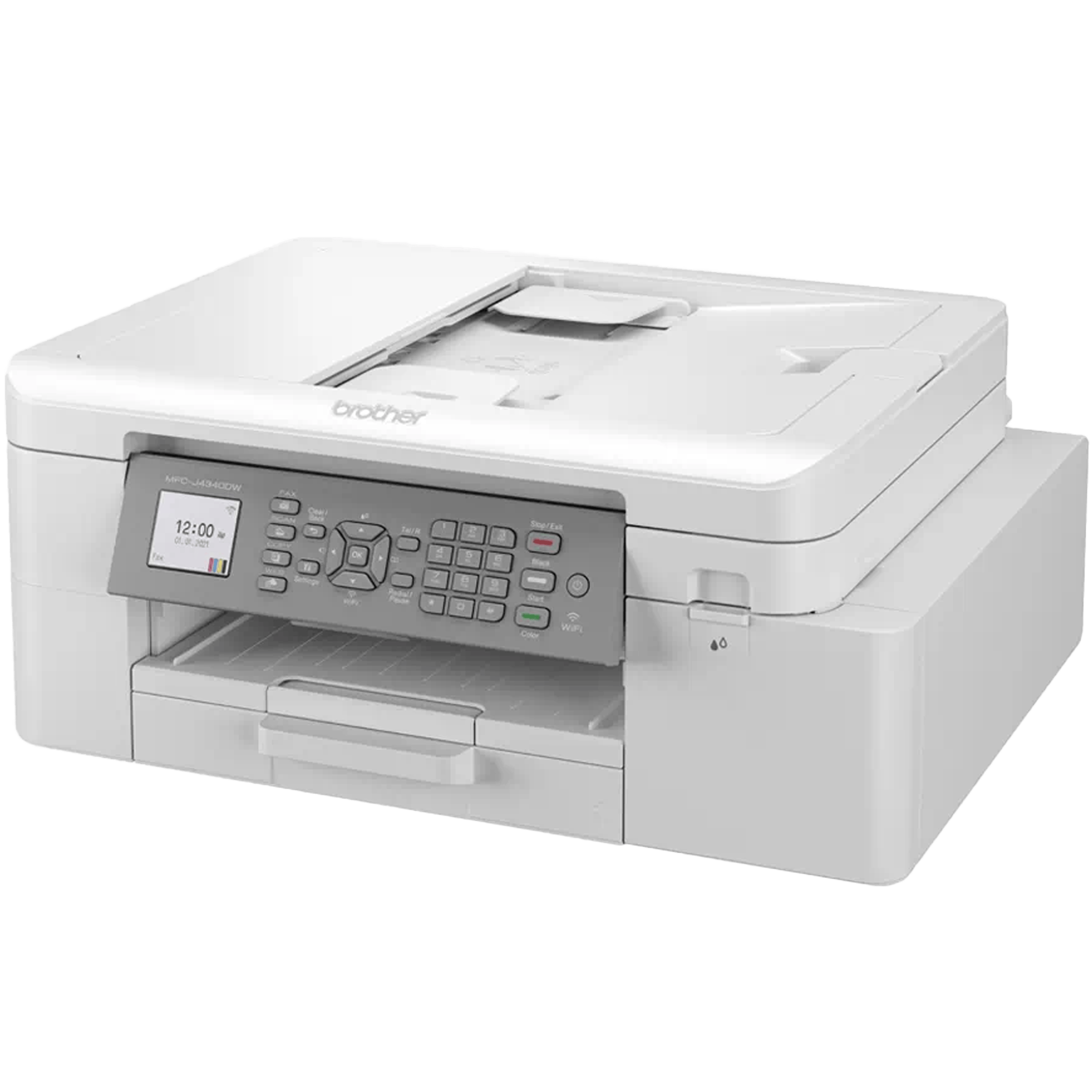 מדפסת אלחוטית דיו משולבת Brother MFC-J4340DWZU1 - צבע לבן שנה אחריות ע