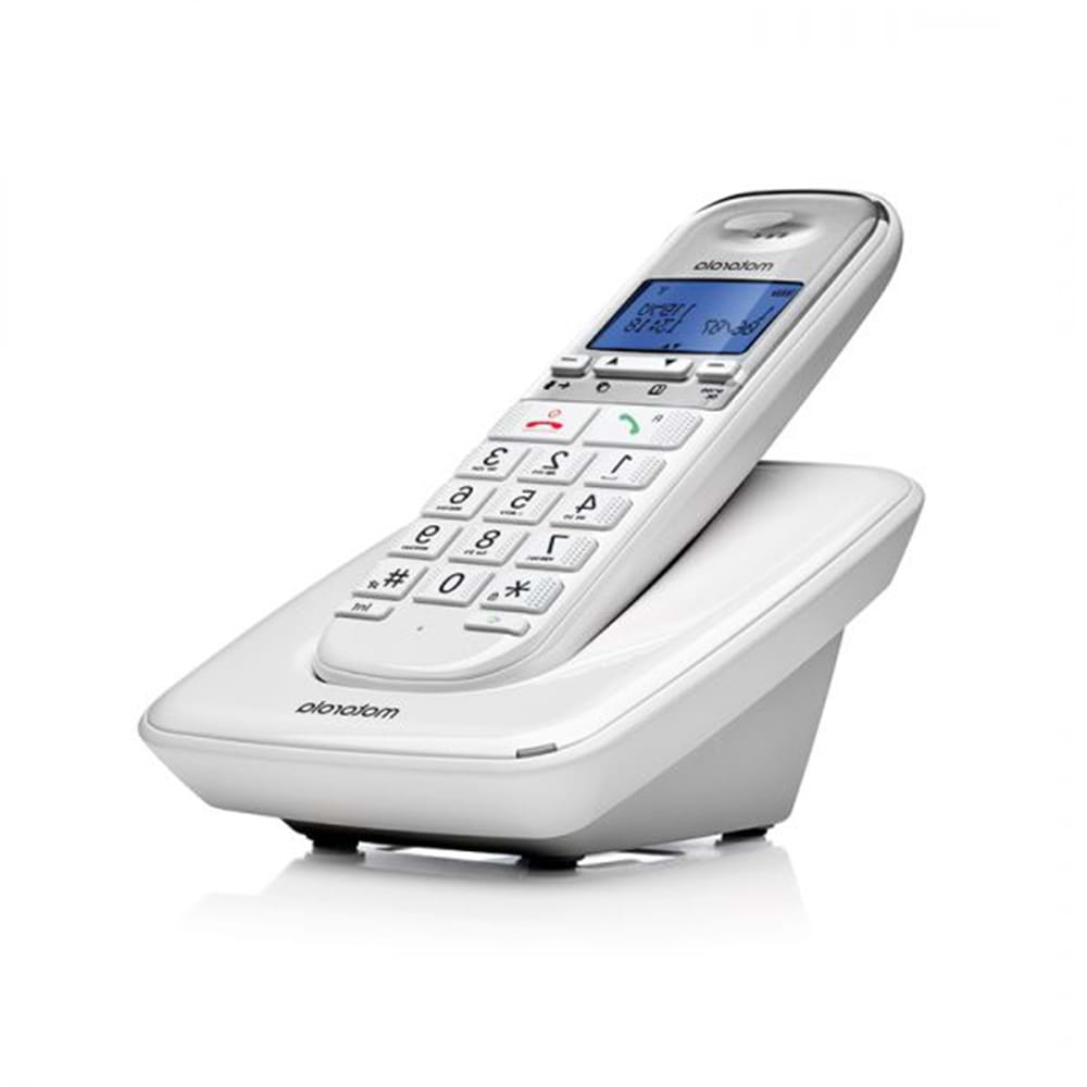 טלפון אלחוטי עם עברית Motorola S3001 - צבע לבן שנה אחריות ע