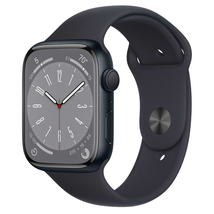 שעון חכם  אייקון גרופ  Apple Watch Series 8 GPS + Cellular 45mm Graphite Stainless Steel Case with Midnight Sport Band - Regular
