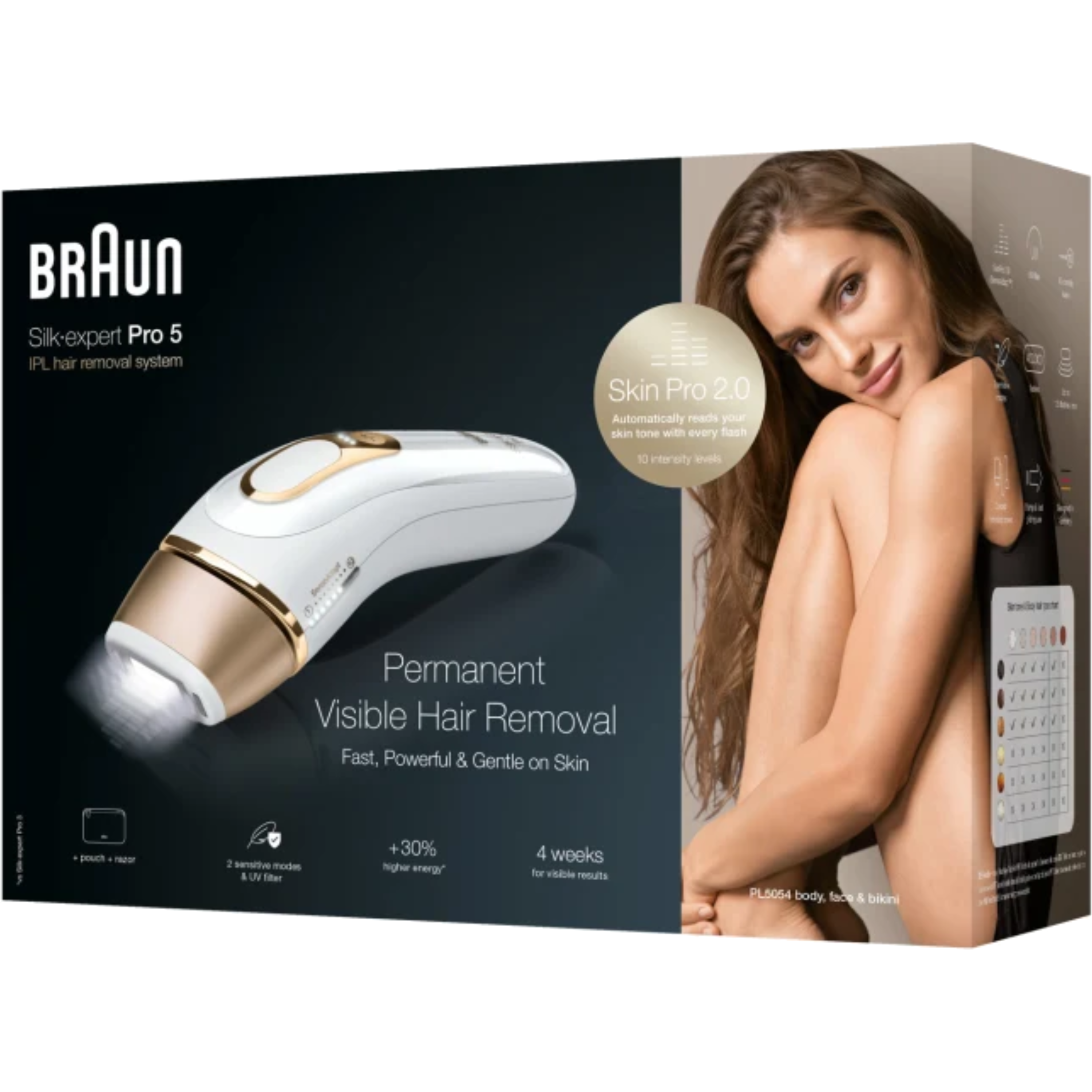 מכשיר מסיר שיער בלייזר Braun PL5054 Silk-Expert Pro 5 - שנתיים אחריות ע