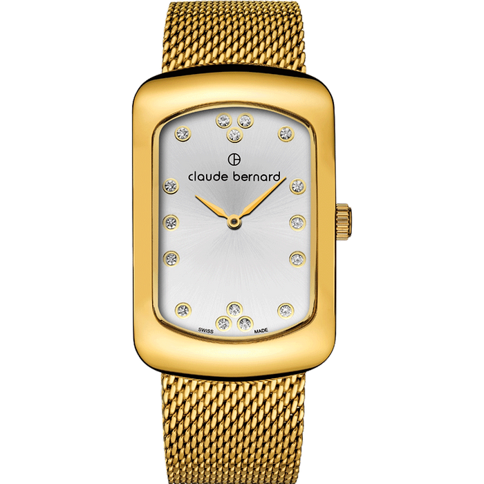 שעון יד לאישה Claude Bernard 20226 37JM APD 30mm צבע זהב/ספיר קריסטל - אחריות לשנה עי היבואן