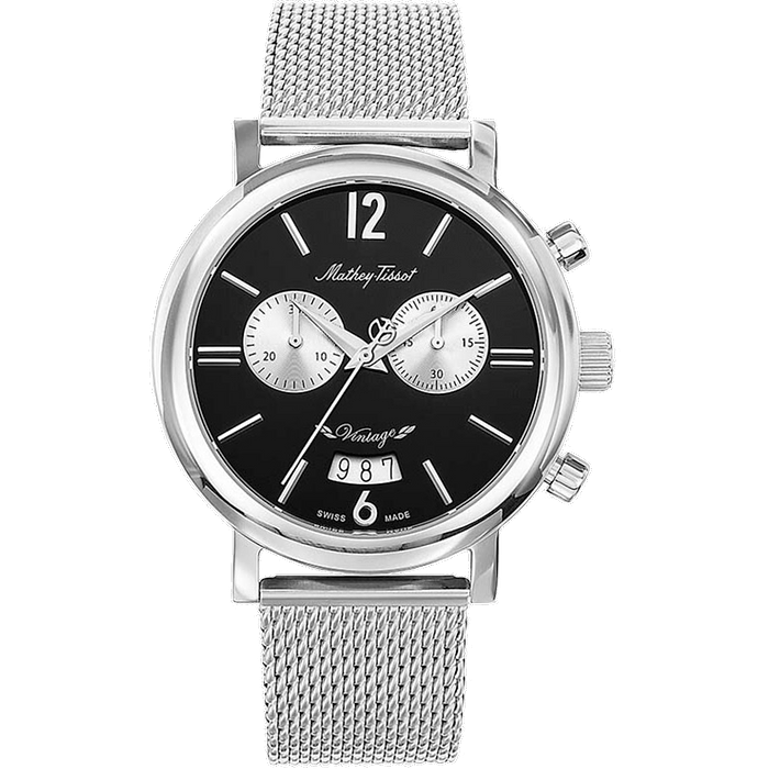 שעון יד לגבר Mathey Tissot H41CHMAN 41mm צבע כסף/שחור - אחריות לשנה עי היבואן