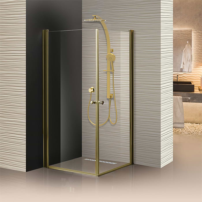 מקלחון פרזול זכוכית שקופה 87-90 סמ 405 Matina - צבע זהב