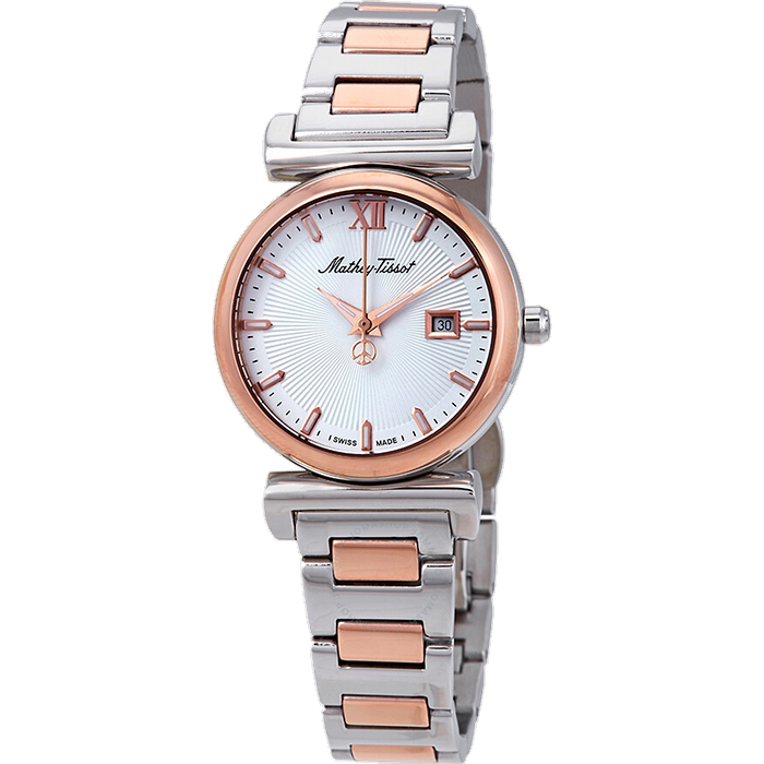 שעון יד לאישה Mathey Tissot D410BI 32mm צבע כסף/רוז גולד/זכוכית ספיר - אחריות לשנה עי היבואן