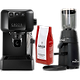 באנדל מכונת קפה ידנית עם בקר PID כולל מטחנת פולי קפה וקילו קפה Gaggia EG2109 - צבע שחור שנה אחריות ע"י היבואן הרשמי 