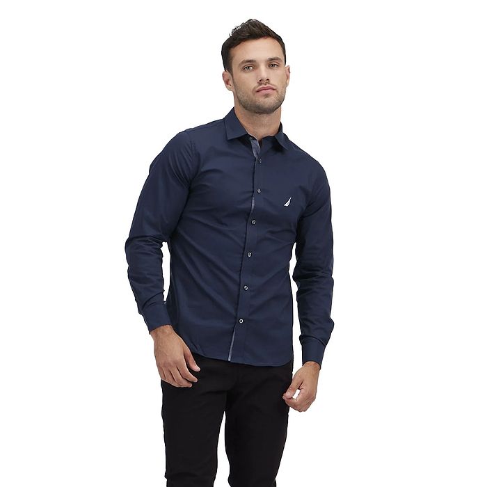חולצה מכופתרת מידה XL צבע כחול Nautica - יבואן מקביל