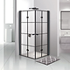 מקלחון פרזול זכוכית שקופה 87-90 ס"מ 409 Matina - צבע שחור