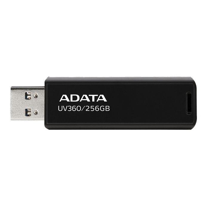 דיסק און קי Adata USB 3.2 UV360 256GB - צבע שחור חמש שנות אחריות עי היבואן הרשמי