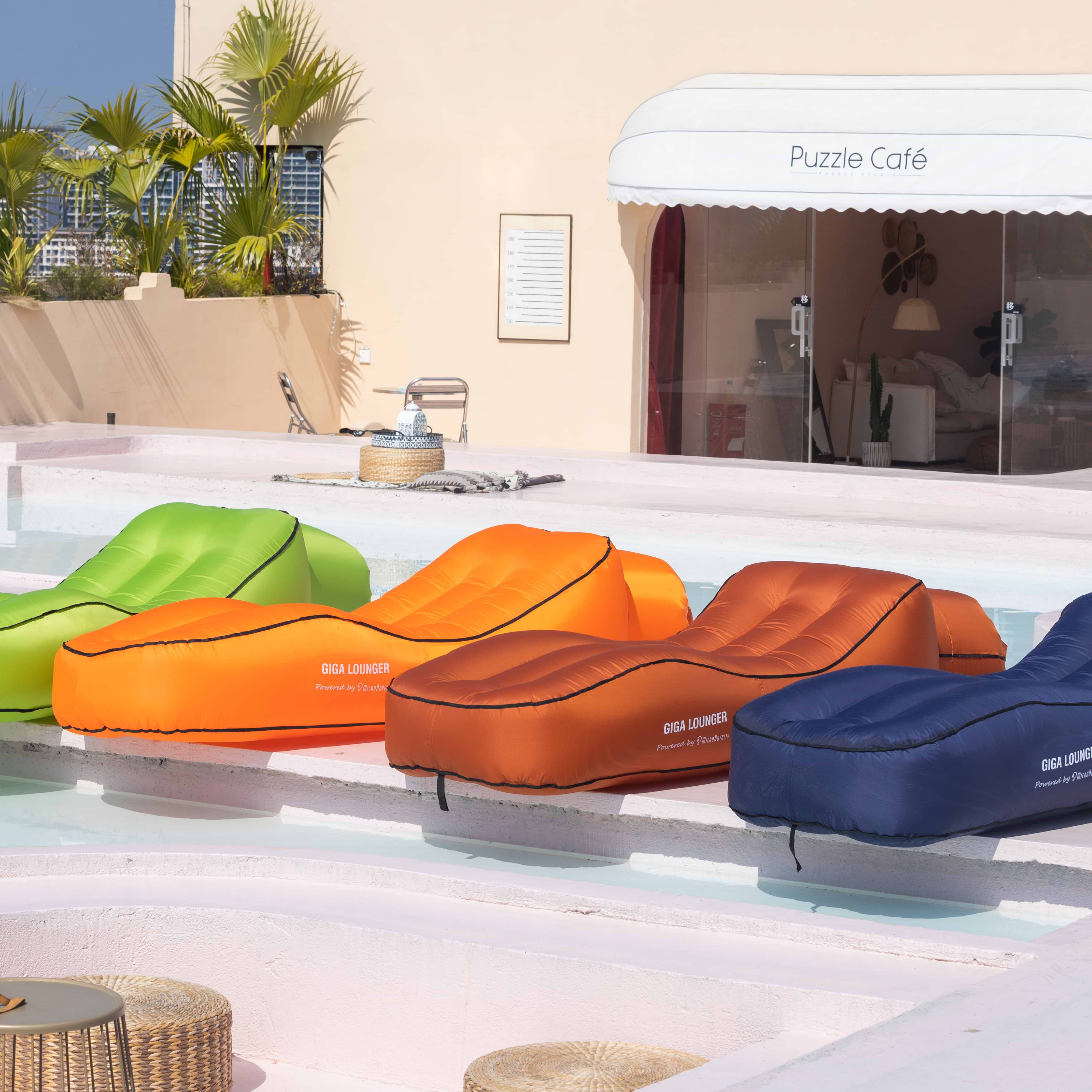 أريكة قابلة للنفخ كهربائية Aerogogo Giga Lounger CL1 - لون برتقالي ضمان لمدة عام من قبل المستورد الرسمي