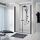 מקלחון חזית זכוכית שקופה 135-140 ס"מ 407 Matina - צבע שחור