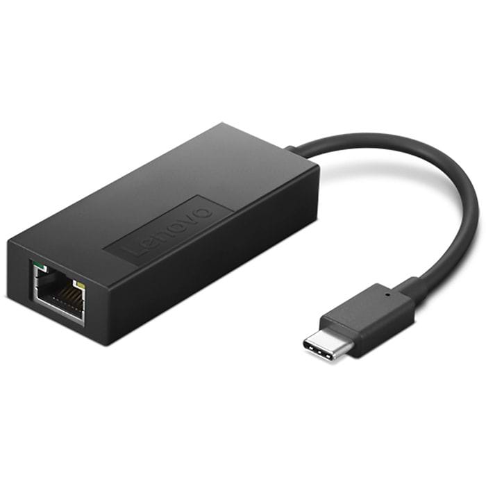 מתאם Lenovo USB-C To Ethernet Adapter - ROW - צבע שחור שנה אחריות עי יבואן הרשמי