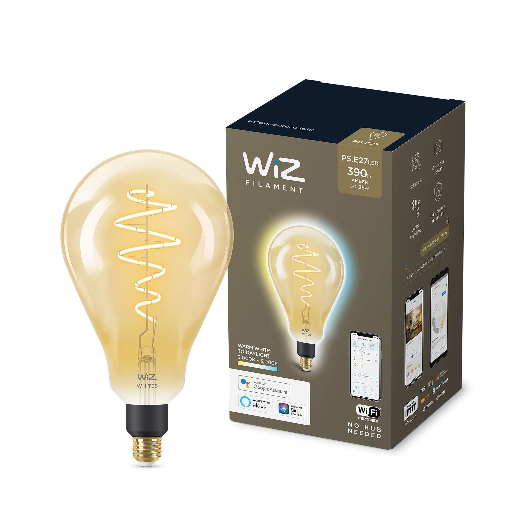 Wiz Wi-Fi BLE 25W PS160 E27 920-50 Amb 1CT/2 נורת פחם
