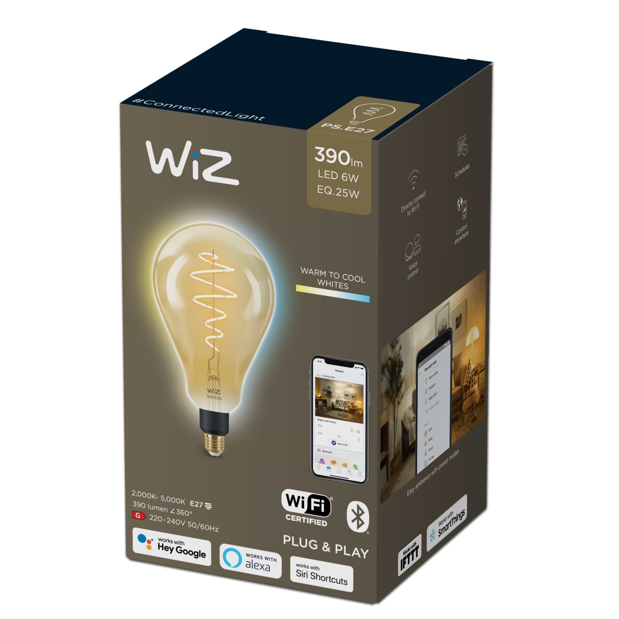 Wiz Wi-Fi BLE 25W PS160 E27 920-50 Amb 1CT/2 נורת פחם