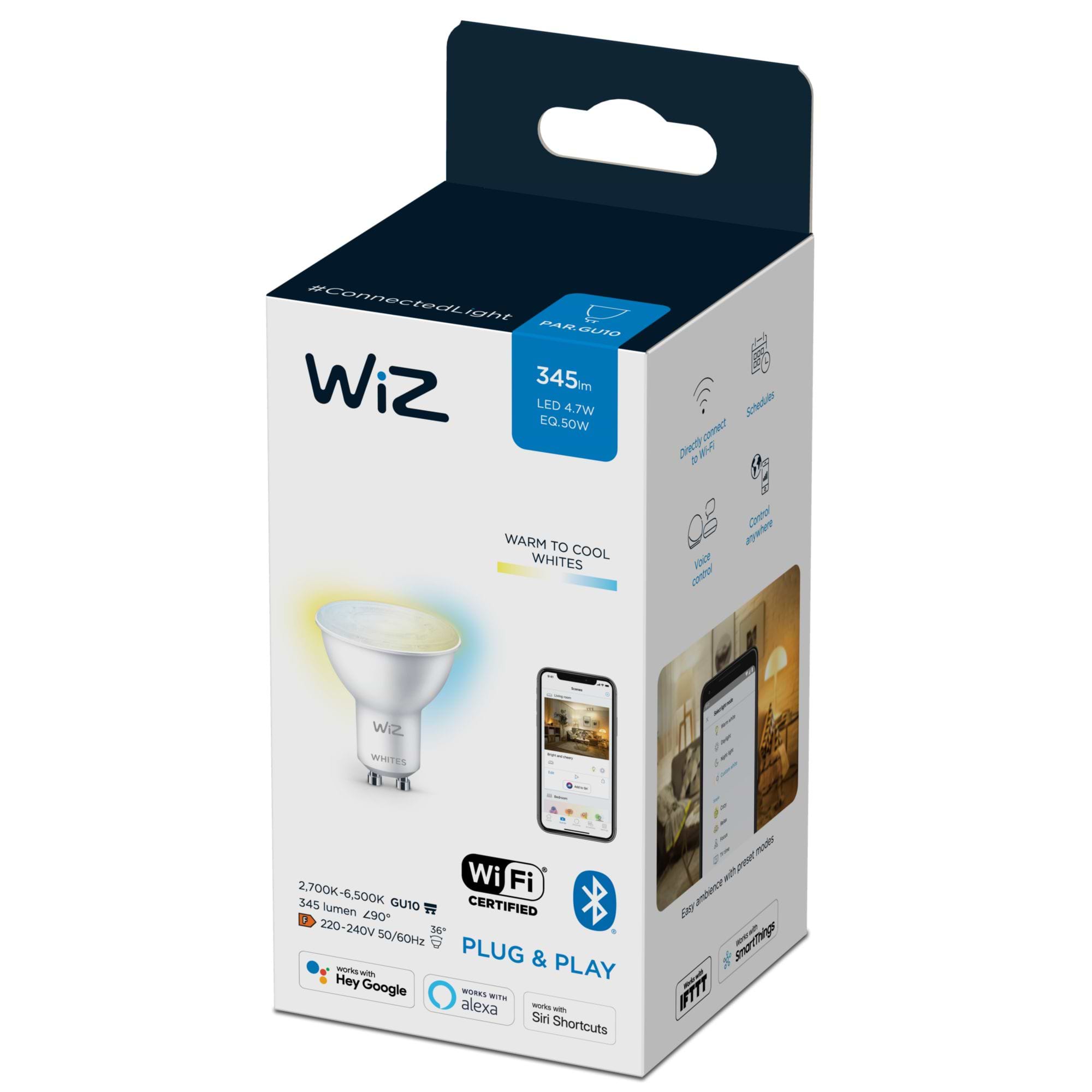 Wiz Wi-Fi BLE 50W GU10 927-65 TW 1PF/6 נורת ספוט דקרויקה