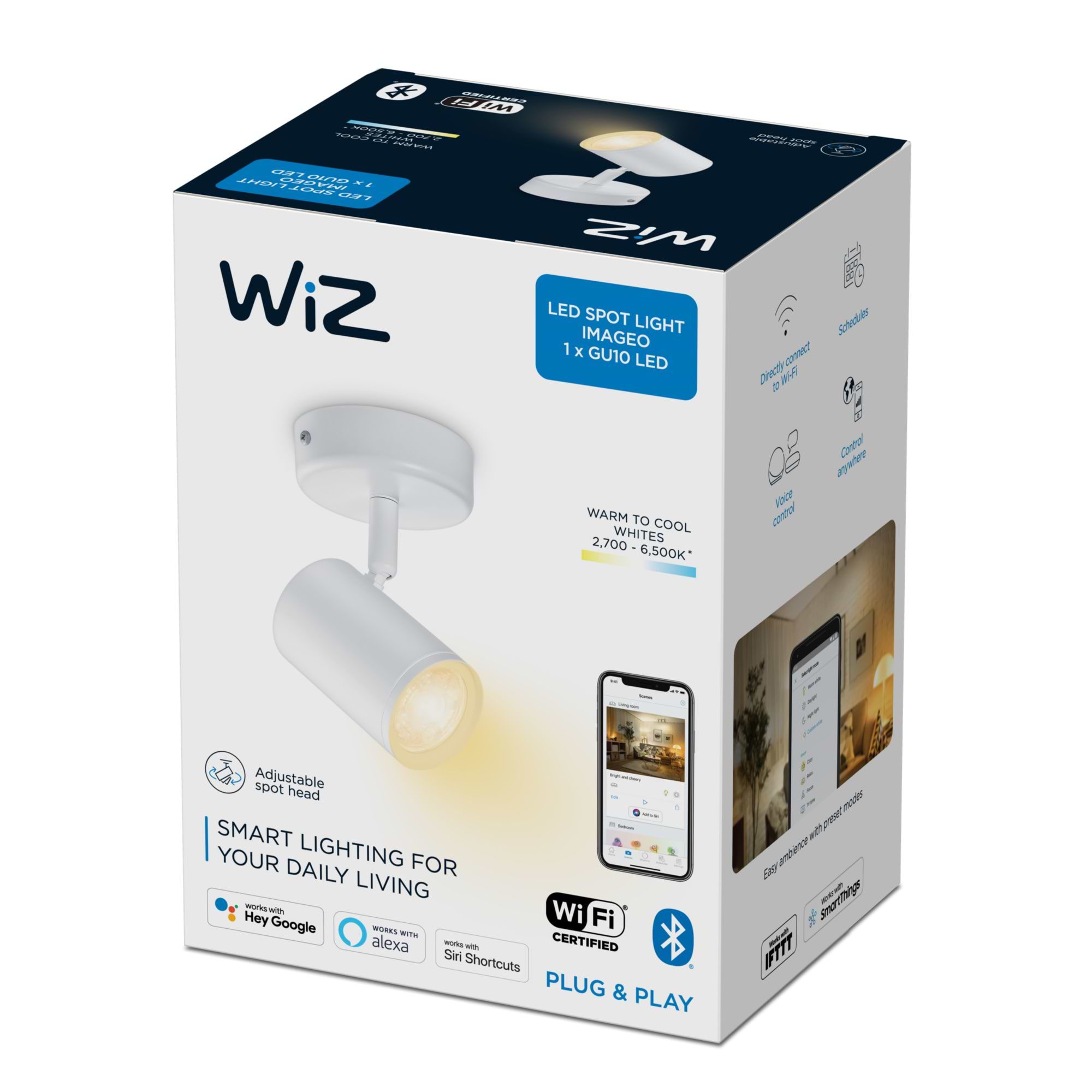 Wiz IMAGEO WiZ Spots 1x5W W 27-65K TW גוף תאורה