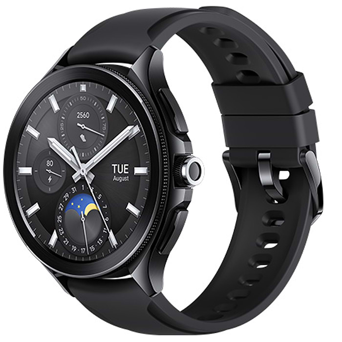שעון ספורט חכם Xiaomi Watch 2 Pro 46mm - עם מארז בצבע שחור ורצועת גומי פלואורין שחורה - שנה אחריות עי המילטון היבואן הרשמי