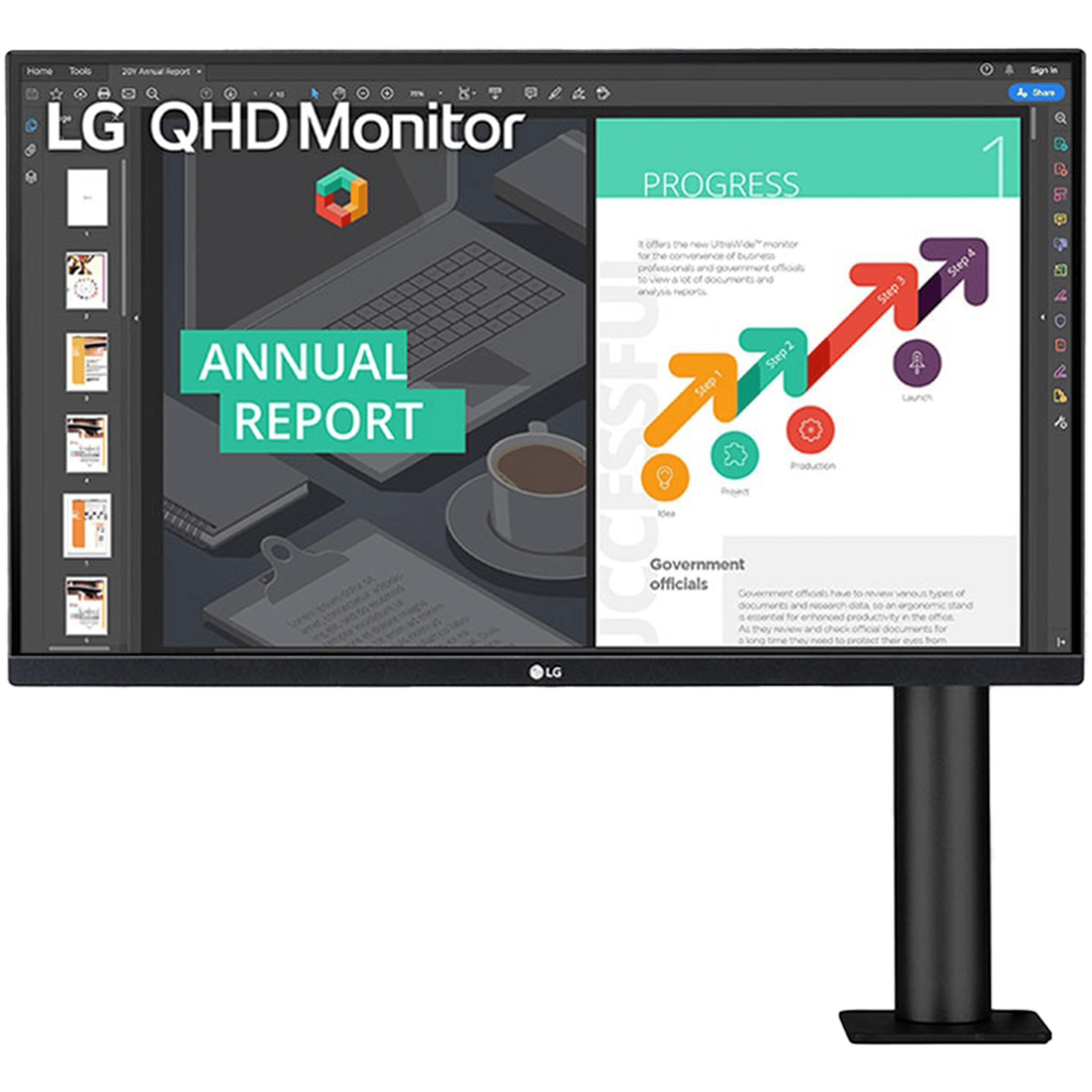 27'' QHD IPS Monitor Ergo stand USB Type-C מסך  מחשב