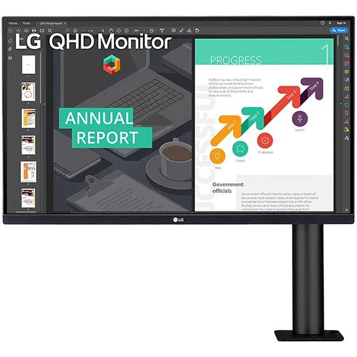 מסך מחשב LG 27QN880P-B QHD 27 Ergo USB Type-C - צבע שחור שלוש שנות אחריות עי היבואן הרשמי