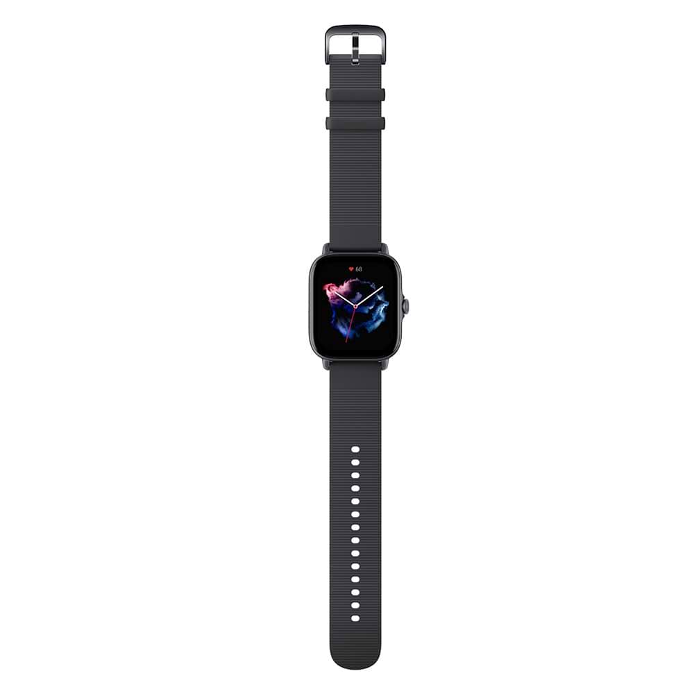 ساعة ذكية Amazfit GTS 3 - لون أسود ضمان لمدة عام من قبل المستورد الرسمي