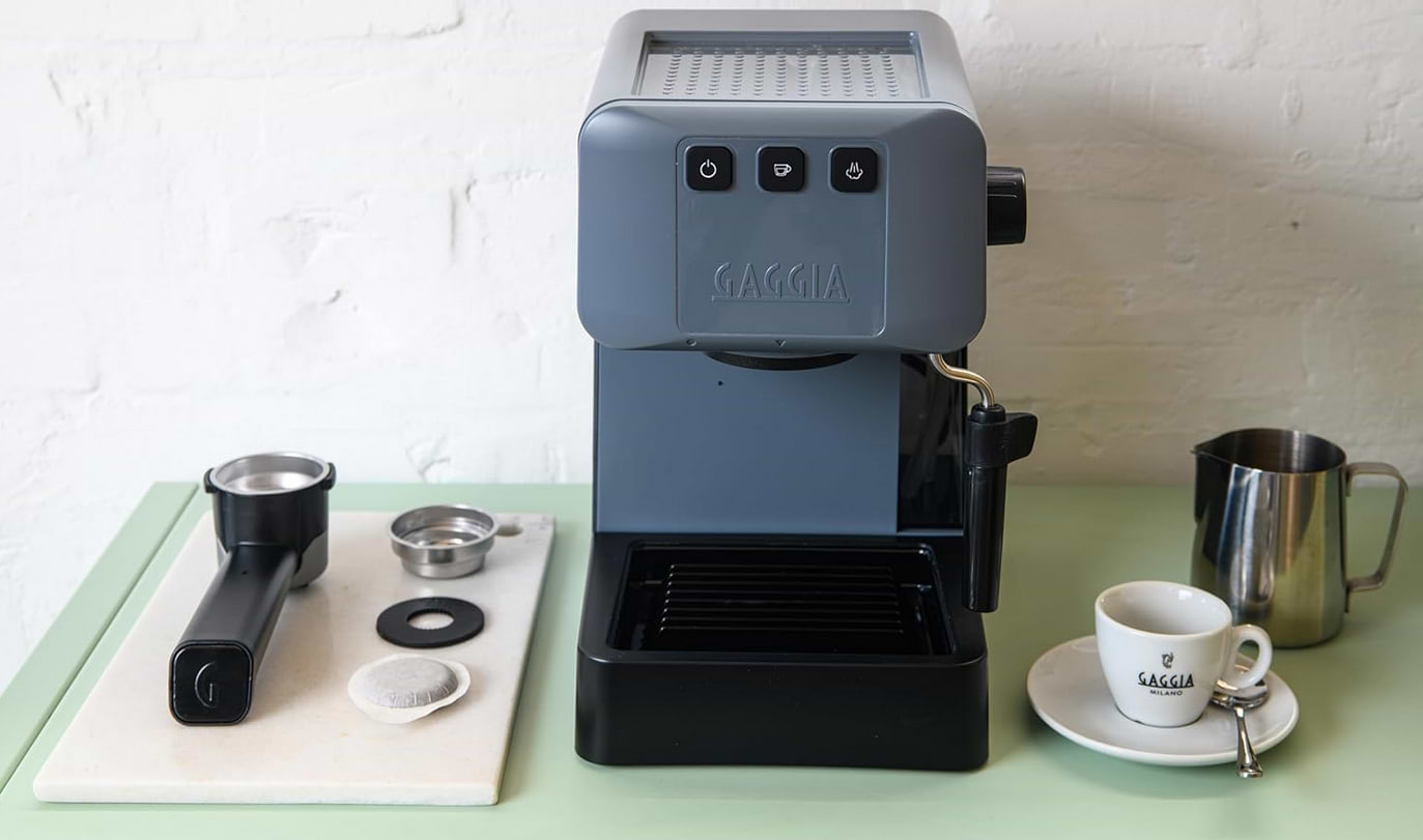 באנדל מכונת קפה ידנית מובנה בקרת PID עם מטחנת פולי קפה וקילו קפה Gaggia EG2109 - צבע אפור שנה אחריות ע"י היבואן הרשמי 