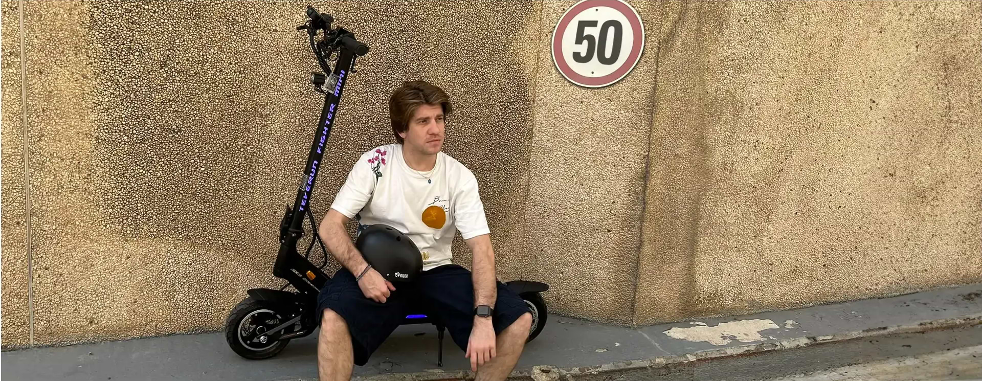 קורקינט חשמלי מתקפל Teverun Fighter Mini עם סוללה 52V 20.8AH - צבע שחור שנה אחריות ע"י היבואן הרשמי