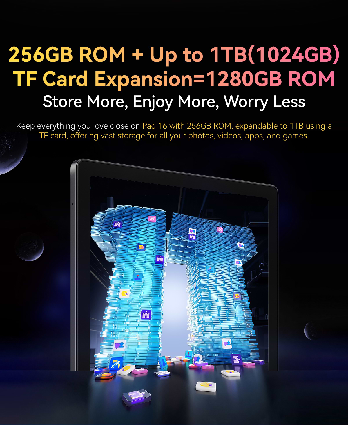 טאבלט Oscal Pad 16 LTE 8GB RAM 256GB - צבע כחול שנה אחריות ע"י היבואן הרשמי