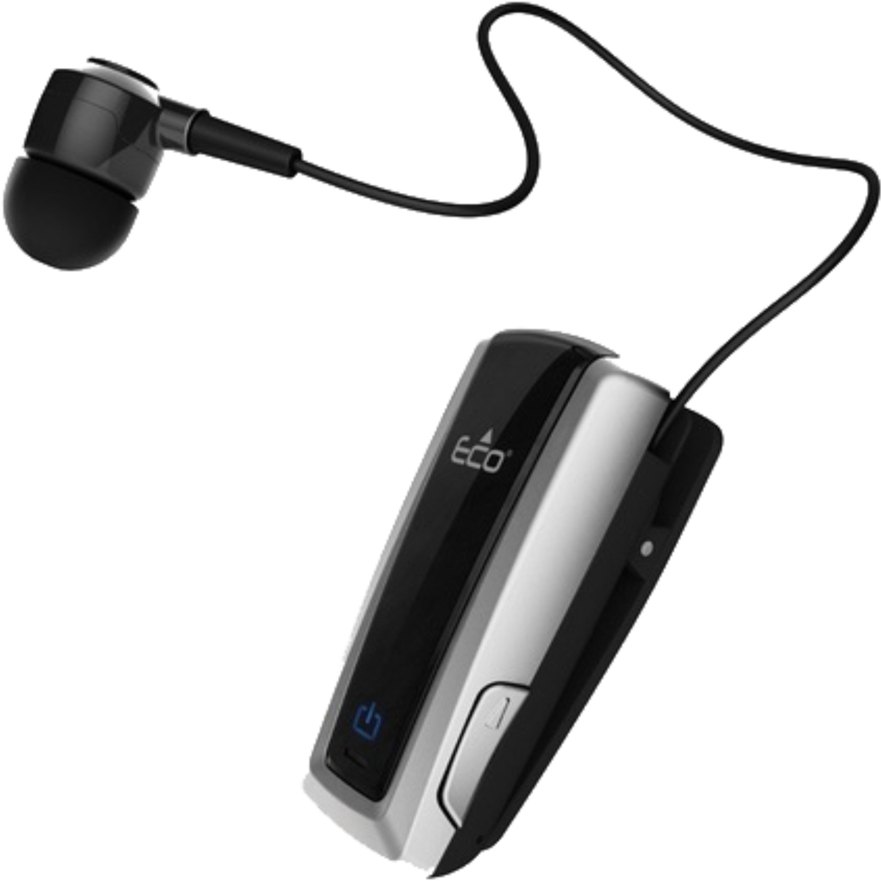 אוזנית Bluetooth עם קליפס נגללת ECO Stream Silver - צבע כסף