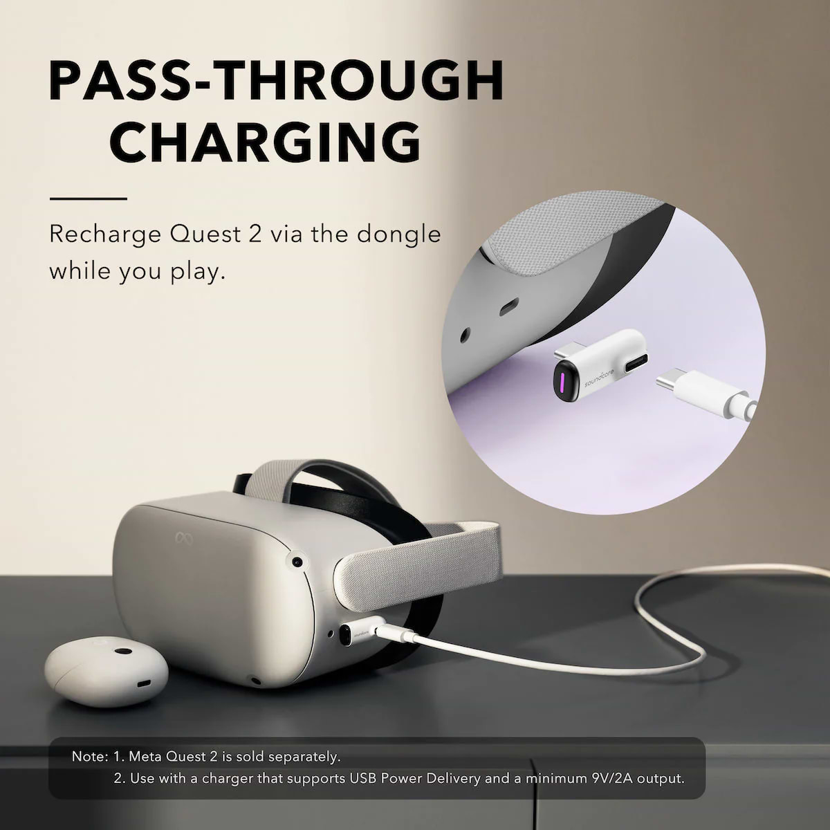 אוזניות משחק אלחוטיות Anker Soundcore VR P10 TWS - צבע לבן שנתיים אחריות ע"י היבואן הרשמי