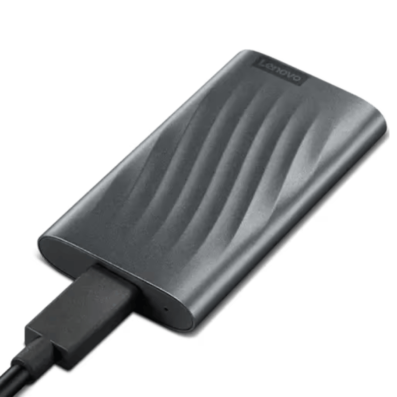 כונן SSD חיצוני נייד Lenovo PS6 Portable 512Mb - צבע שחור שלוש שנות אחריות ע"י יבואן הרשמי