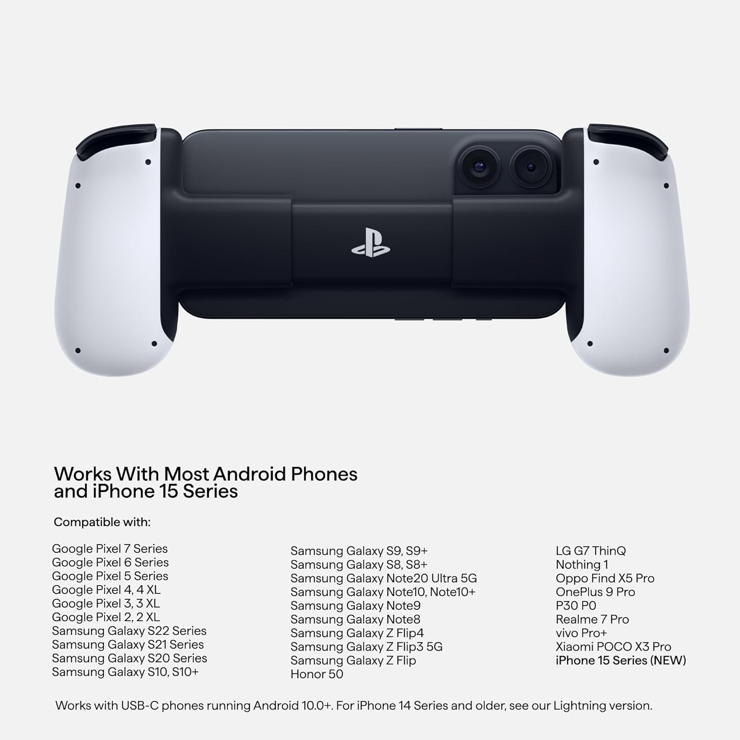 בקר משחק לאנדרואיד Backbone One Gen 2 Sony Edition  - צבע לבן שנה אחריות ע"י היבואן הרשמי