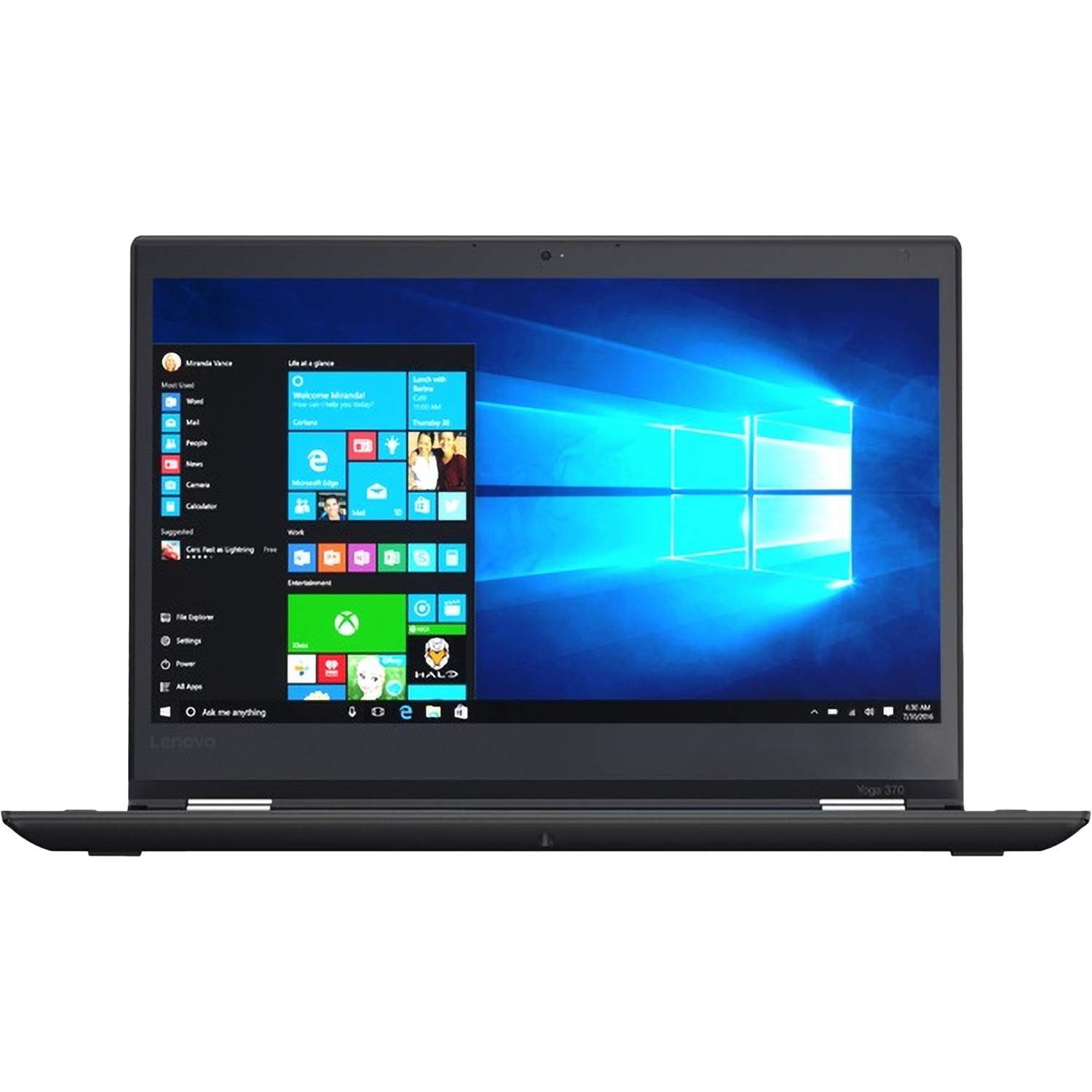 מחשב נייד מחודש עם מסך מגע Lenovo ThinkPad Yoga 370 - Core i7-7600U 512GB SSD 16GB RAM Windows 11 Pro - צבע שחור שנה אחריות