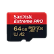 כרטיס זיכרון SanDisk ExPro microSD 64GB 4K 200S - חמש שנות אחריות ע"י היבואן הרשמי 