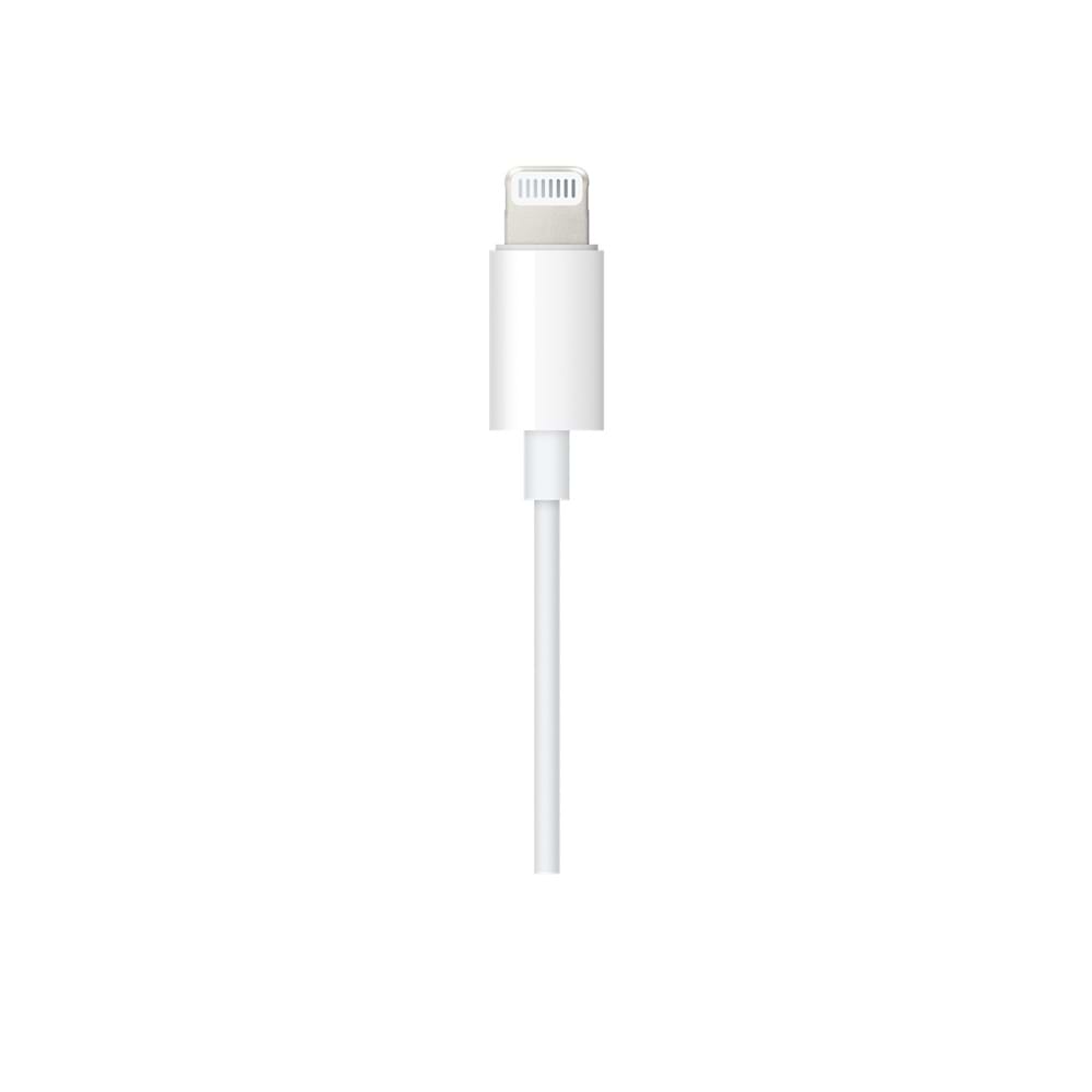 כבל Apple lightning לחיבור 3.5 מ״מ באורך 1.2 מטר - צבע לבן שנה אחריות ע