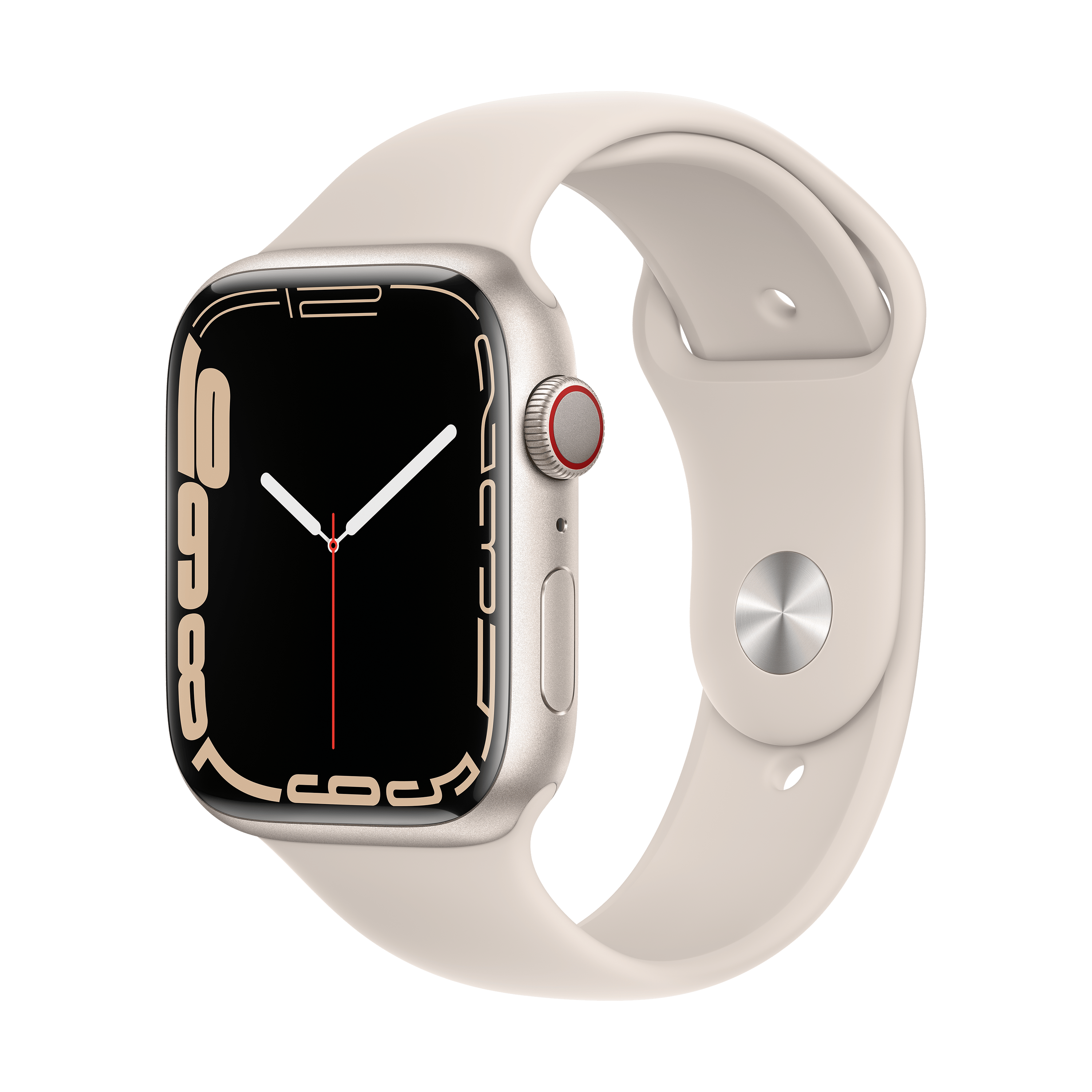 שעון חכם Apple Watch Series 7 GPS + Cellular 45mm Aluminum Case - צבע אור כוכבים שנה אחריות ע