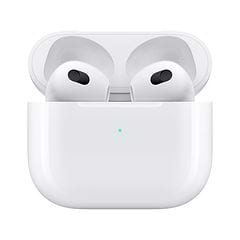 באנדל אוזניות אלחוטיות וכיסוי Apple AirPods 3 True Wireless עם מארז טעינה חוטית - צבע לבן שנה אחריות ע"י היבואן הרשמי