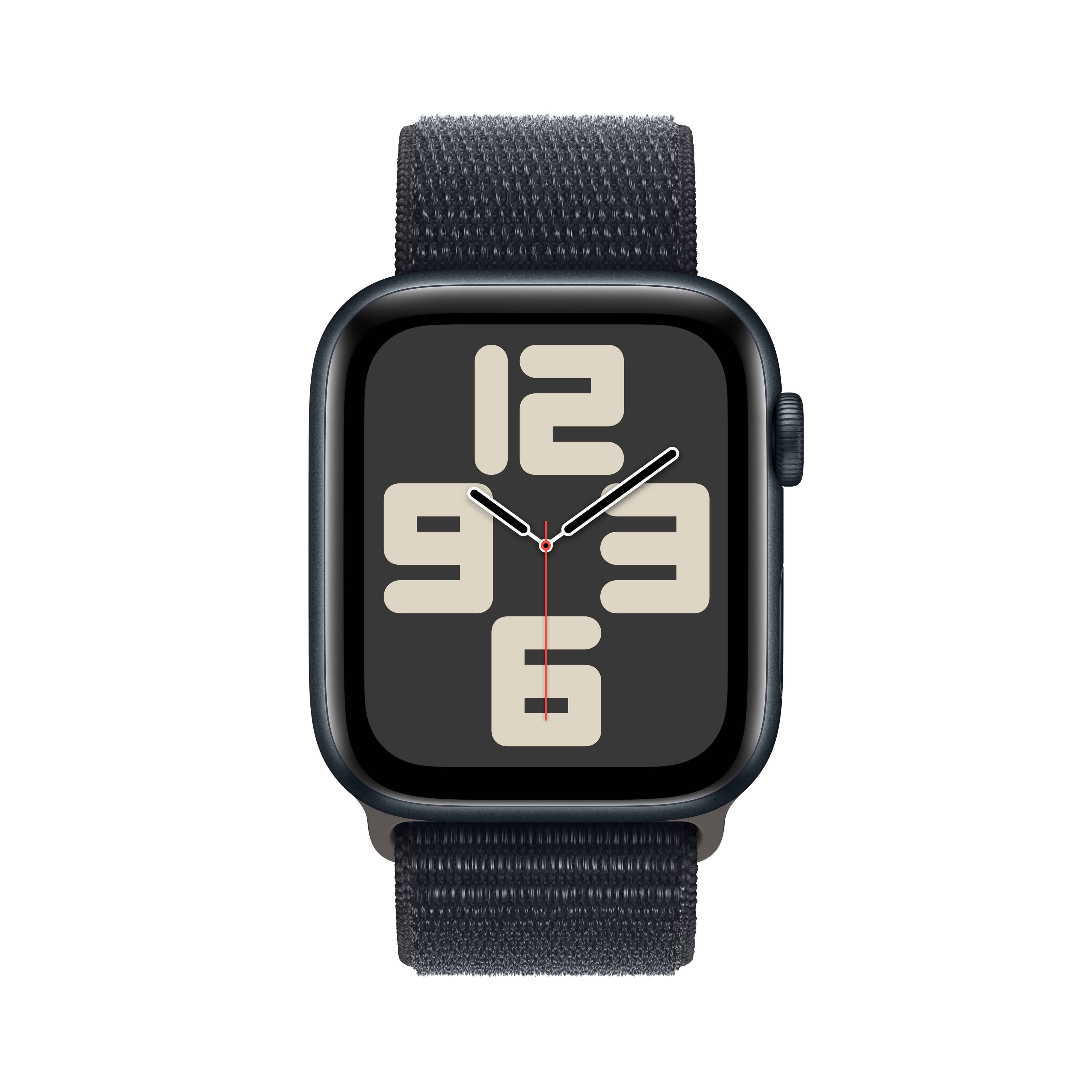 שעון חכם - Apple Watch SE (2023) GPS 44mm Midnight Aluminium Case with Midnight Sport Loop  - צבע שחור חצות שנה אחריות ע
