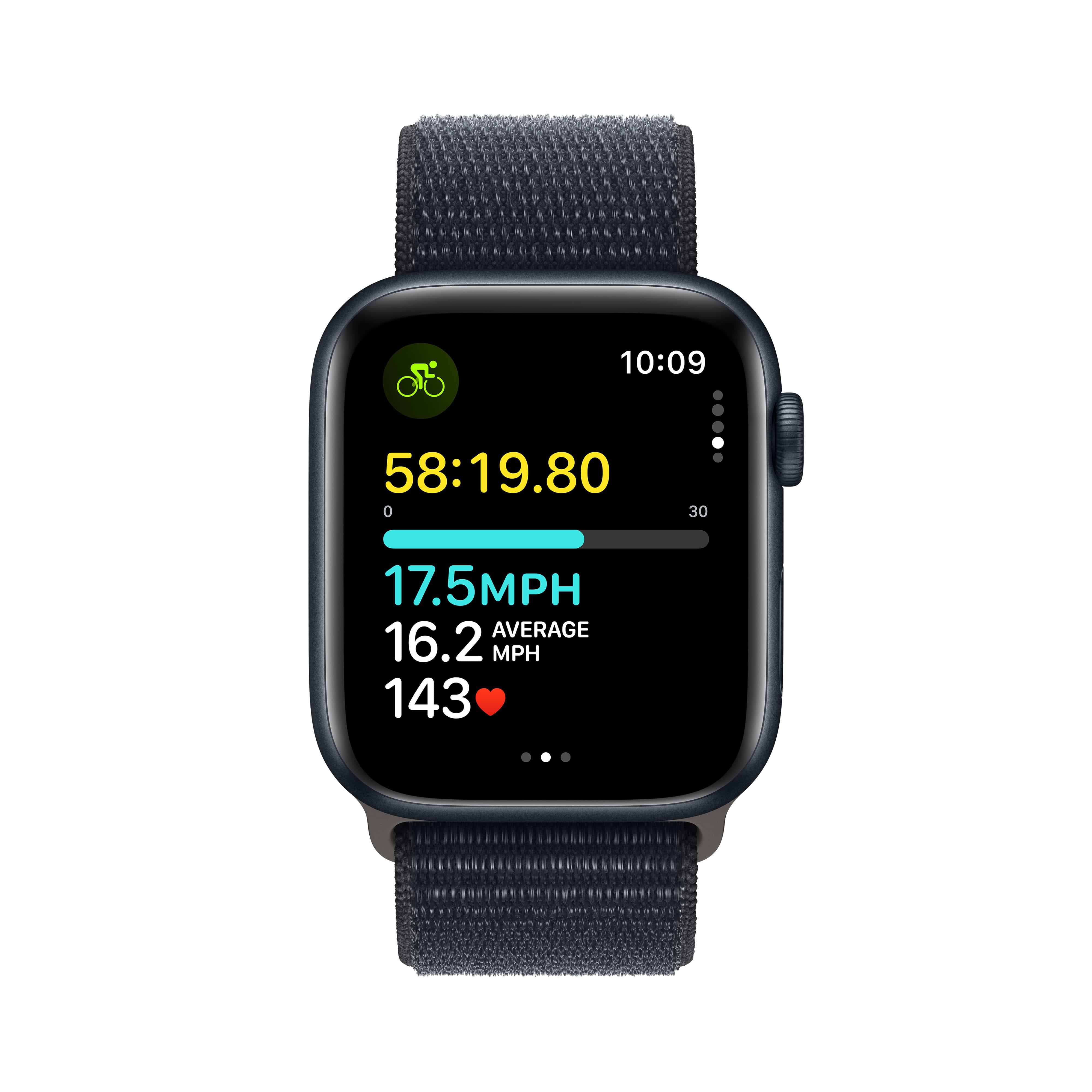 שעון חכם - Apple Watch SE (2023) GPS 44mm Midnight Aluminium Case with Midnight Sport Loop  - צבע שחור חצות שנה אחריות ע