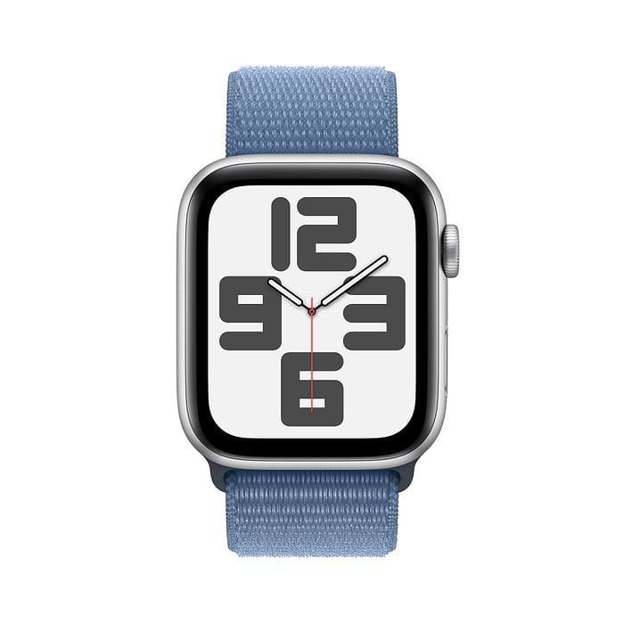 שעון חכם - Apple Watch SE (2023) GPS 44mm Silver Aluminium Case with Winter Blue Sport Loop - צבע כסוף שנה אחריות עי היבואן הרשמי