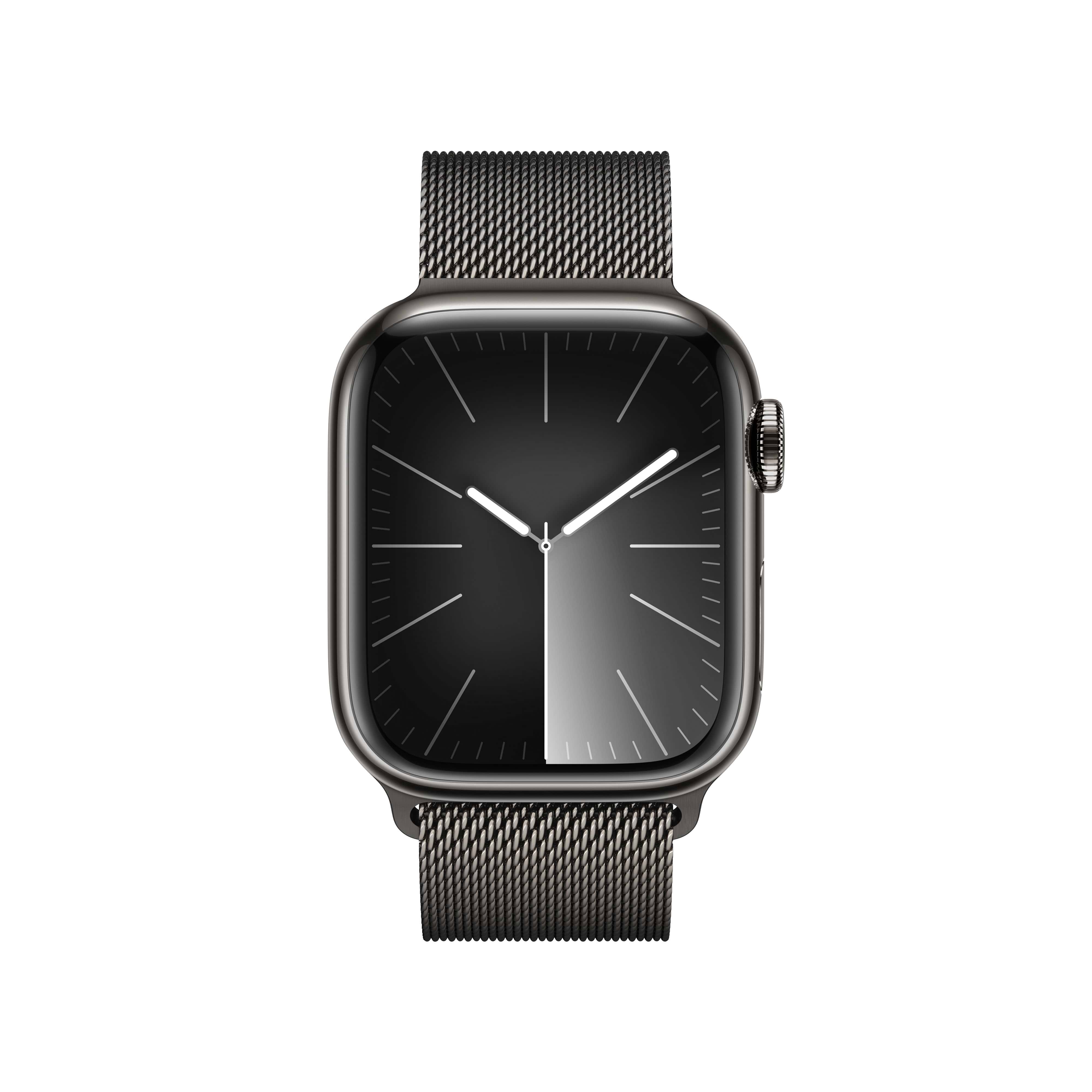 שעון חכם - Apple Watch Series 9 GPS + Cellular 41mm Graphite Stainless Steel Case with Graphite Milanese Loop - צבע שחור גרפיט שנה אחריות ע