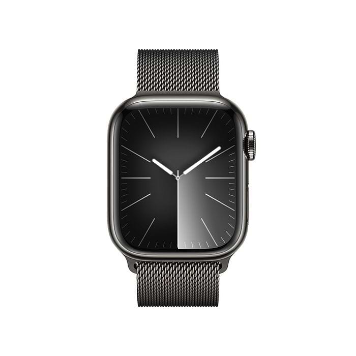 שעון חכם - Apple Watch Series 9 GPS + Cellular 41mm Graphite Stainless Steel Case with Graphite Milanese Loop - צבע שחור גרפיט שנה אחריות עי היבואן הרשמי