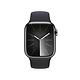 שעון חכם - Apple Watch Series 9 GPS + Cellular 41mm Graphite Stainless Steel Case with Midnight Sport Band - S/M - צבע שחור גרפיט שנה אחריות ע"י היבואן הרשמי