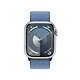 שעון חכם - Apple Watch Series 9 GPS + Cellular 41mm Silver Aluminium Case with Winter Blue Sport Loop - צבע כסוף שנה אחריות ע"י היבואן הרשמי